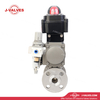 Quality Industrial Valve Product Made in China J-Valves 150LB Two Piece Pneumatic Stainless Steel Flanged Ball Valve with Air Filter, Limit Switch, Solenoid Valve, Positioner