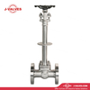 China-Made J-Valves ANSI Class 300 1 inch Forged Steel F304 Bonnet Extension With Drip Tray Handwheel Operation Flange End Cryogenic Gate Valve