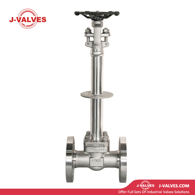 China-Made J-Valves ANSI Class 300 1 inch Forged Steel F304 Bonnet Extension With Drip Tray Handwheel Operation Flange End Cryogenic Gate Valve