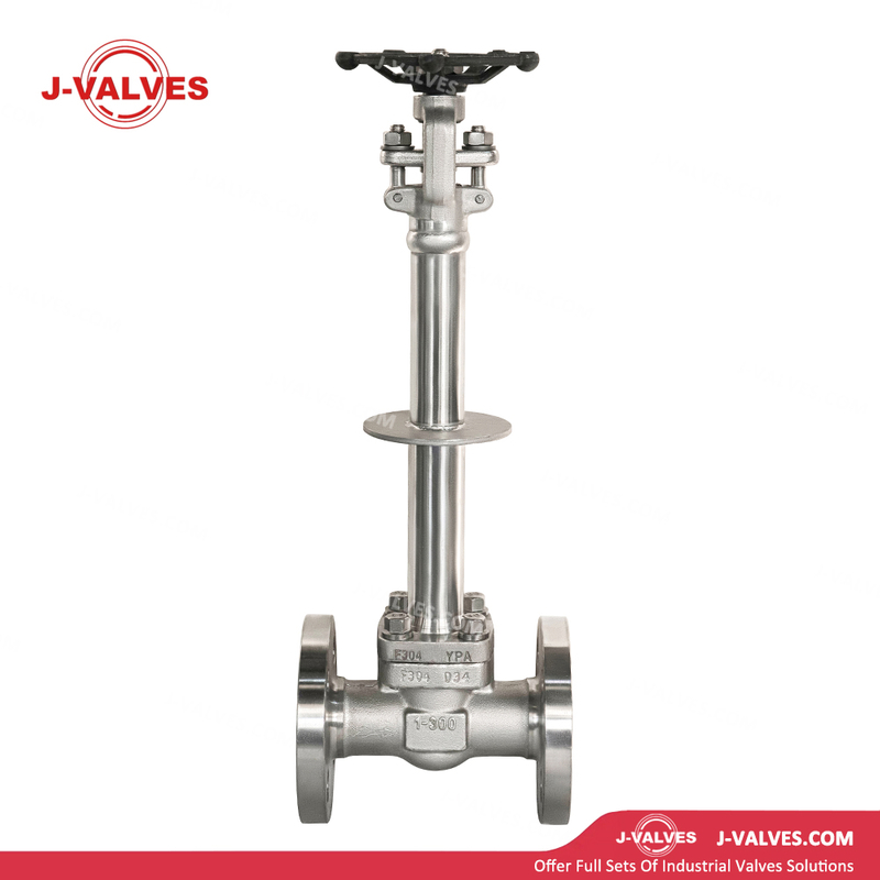 China-Made J-Valves ANSI Class 300 1 inch Forged Steel F304 Bonnet Extension With Drip Tray Handwheel Operation Flange End Cryogenic Gate Valve