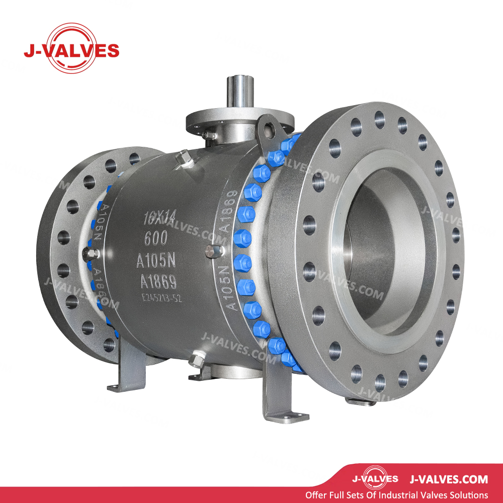 J-Valves China 600lb 16*14‘ ’ Stainless Steel F316/F304 Trunnion Mounted 3PC Flange Ball Valve