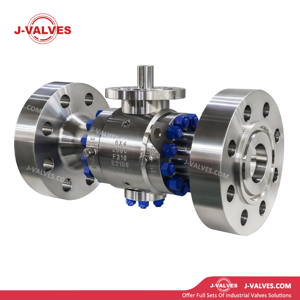 J-Valves Made in China 6× 4′′ 2500lb F316/F304/Lf2 Rb Trunnion Mounted Flanged -Rtj Ball Valve