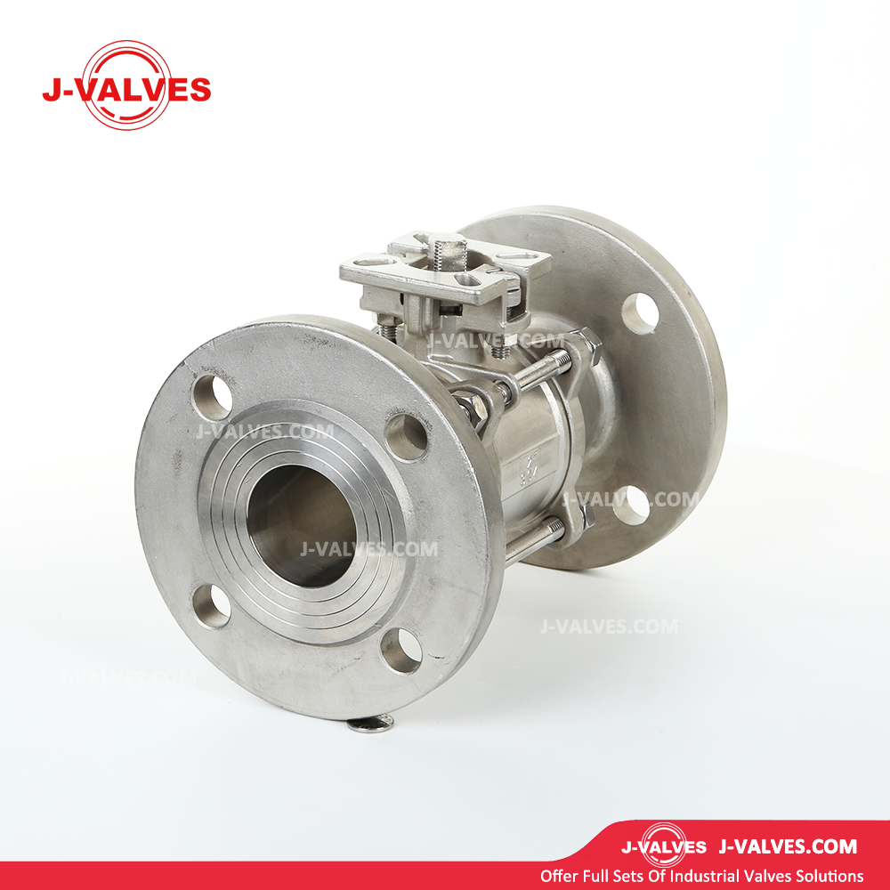 J-Valves Made in China Stainless Steel 304/316 3PC Flange End Direct Mounting Pad 1000wog Ball Valve
