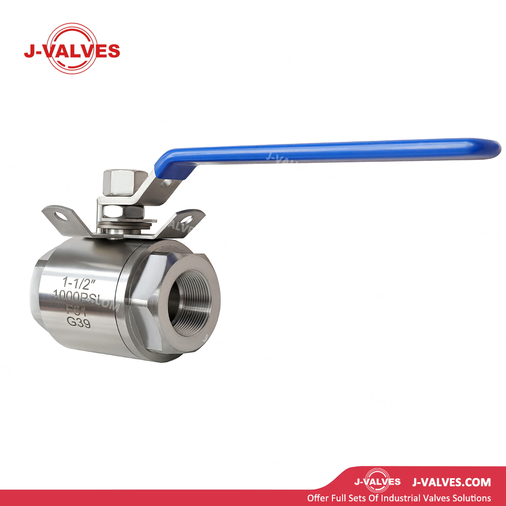 Quality Industrial Valve Product Made in China J-Valves 1-1/2'' 1000PSI Duplex Stainless Steel F51 Threaded End 3PC Ball Valve