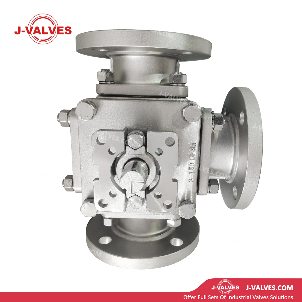Quality Industrial Valve Product Made in China J-Valves Control Gas Stainless Steel 600LB 3 Way High-Platform Flanged Ball Valve
