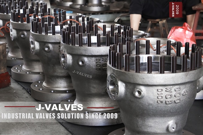 WCB API6D ball valve body pre‑assembly with studs J‑VALVES factory