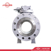 China-Made J-Valves DN250 PN100 Forged Steel A105 Full Port Gear Operation Bolted Bonnet Flange End RF 3PC Trunnion Mounted Ball Valve