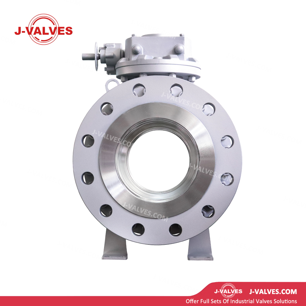 China-Made J-Valves DN250 PN100 Forged Steel A105 Full Port Gear Operation Bolted Bonnet Flange End RF 3PC Trunnion Mounted Ball Valve