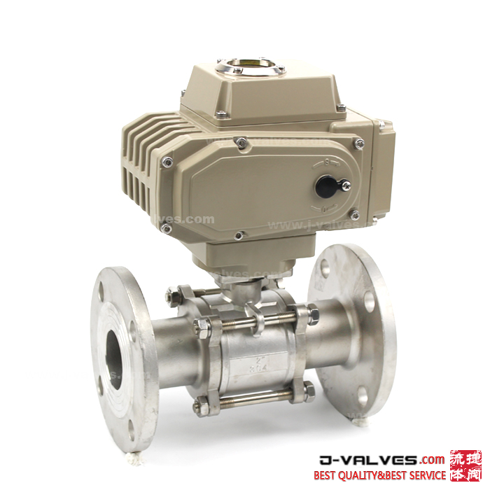 Electric Actuated Stainless Steel Floating 3PC Flanged Ball Valve
