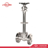 China-Made J-Valves ANSI Class 300 1 inch Forged Steel F304 Bonnet Extension With Drip Tray Handwheel Operation Flange End Cryogenic Gate Valve