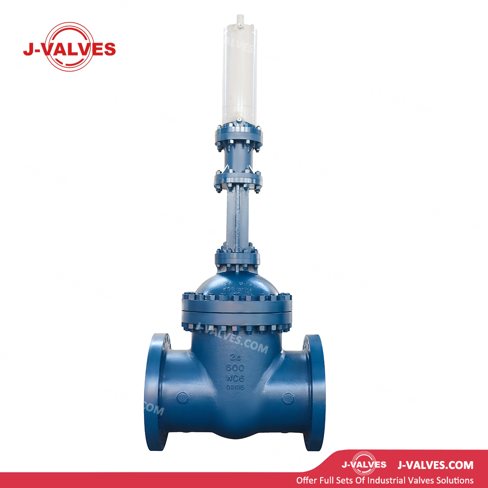 Quality Industrial Valve Product Made in China J-Valves 24'' 600LB RF Cast Cabon Steel WC6 Hydrodynamic Actuator Rising Stem Gate Valve