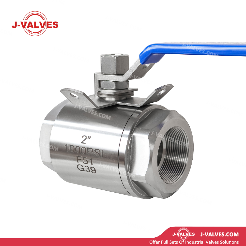 Quality Industrial Valve Product Made in China J-Valves 2'' 1000PSI Duplex Stainless Steel F51 Threaded End 2PC Ball Valve
