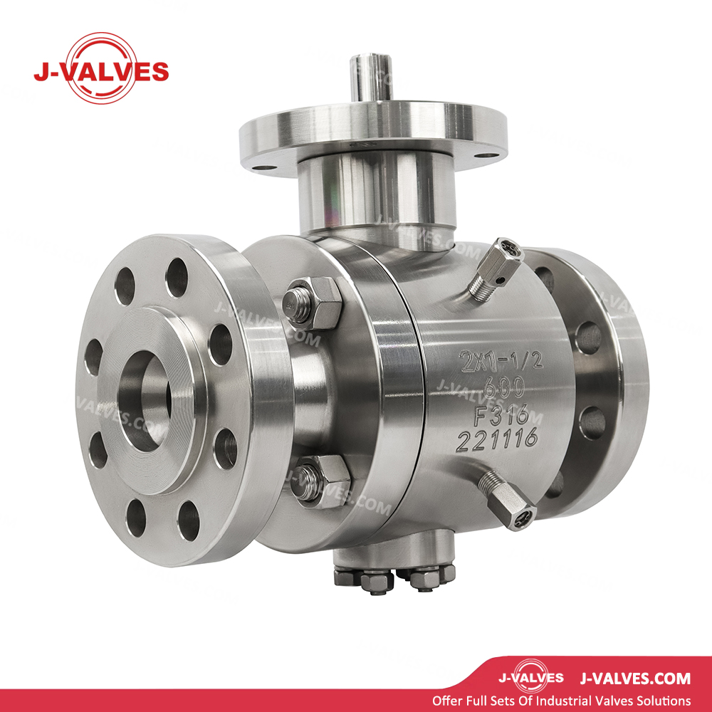 Quality Industrial Valve Product Made in China J-Valves Two Piece Flanged Forged Stainless Steel Reduce Bore 600LB F316/F304 Trunnion Mounted Ball Valve