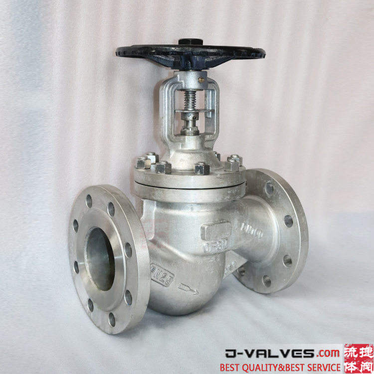 DIN DN100 PN25 A351 CF3M stainless steel flange globe valve