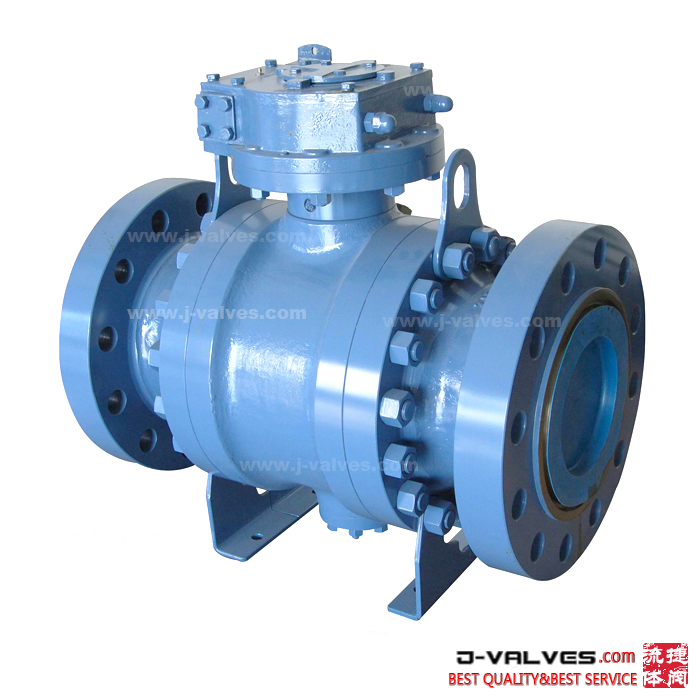 API6D 3PC Full Bore Cast Steel Wcb Trunnion Mounted Ball Valves with Gear