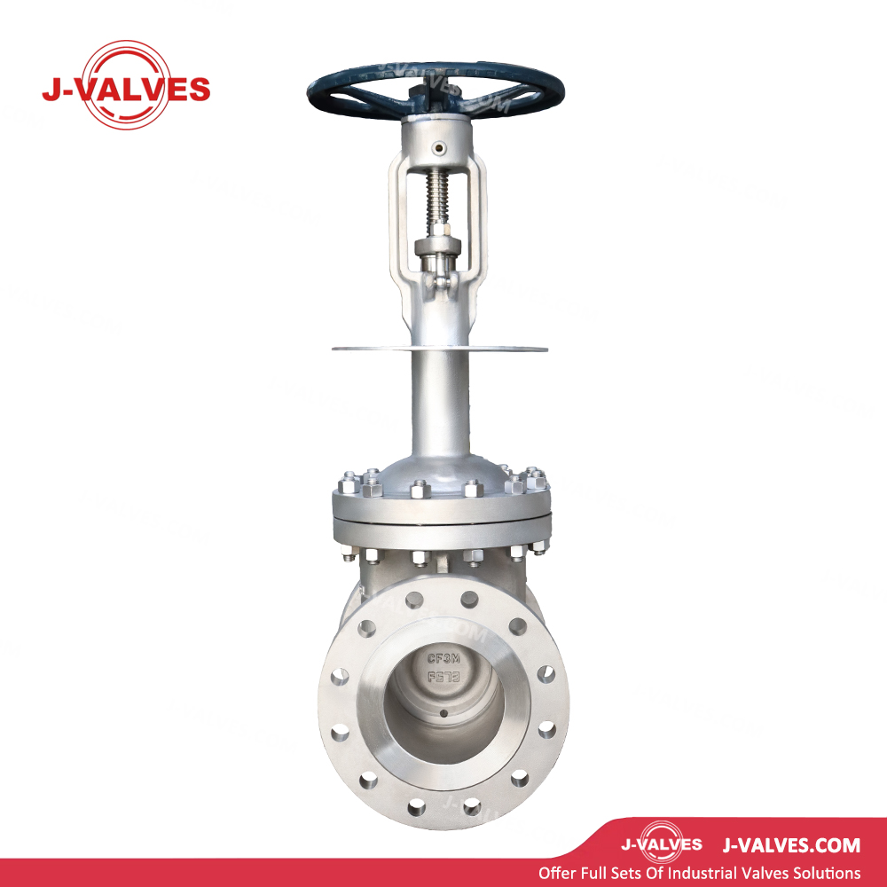 China-Made J-Valves 6inch ANSI Class 300 OS&Y Stainless Steel CF8M Handwheel Operation Flange RF Extended bonnet With drip tray Cryogenic Gate Valve