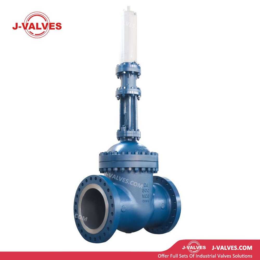 Quality Industrial Valve Product Made in China J-Valves 24'' 600LB RF Cast Cabon Steel WC6 Hydrodynamic Actuator Rising Stem Gate Valve