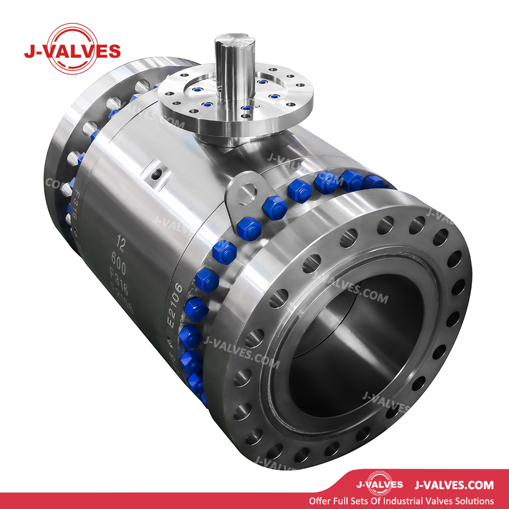 J-Valves China 600lb 12′′ Stainless Steel F316/F304 Trunnion Mounted 3PC Flange Ball Valve