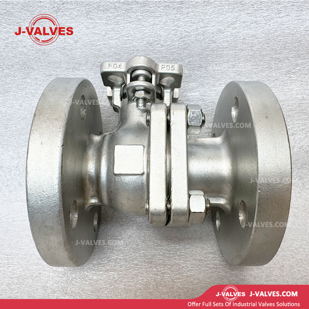 J-Valves China DIN 2PC Floating Flange End Pn16/25/40/64 Full Port Direct Mounting Pad Ball Valve
