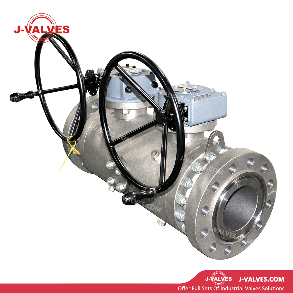 China-Made J-Valves ANSI Class 600 6 inch Forged Steel A105 Gear Operation RTJ Flaneg End Double Block and Bleed Ball Valve