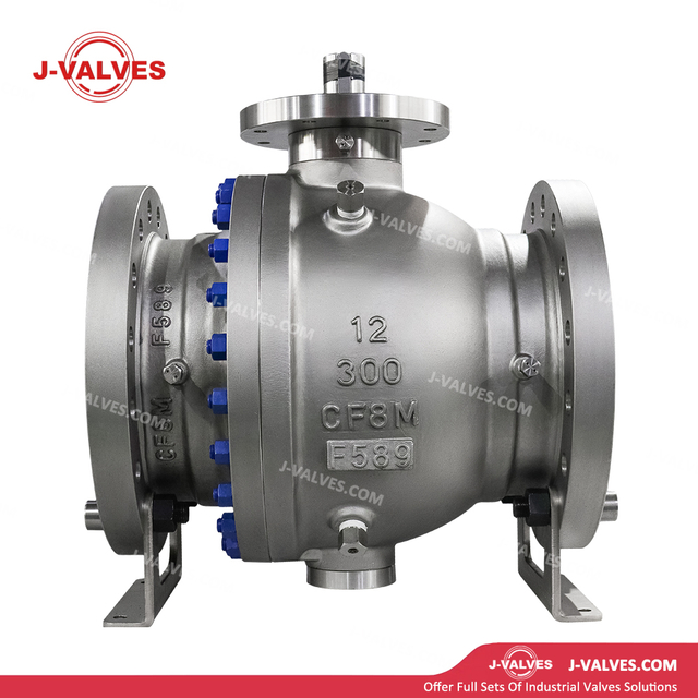 China-Made J-Valves 12 inch ANSI Class 300 Stainless Steel CF8/CF8M Bolted Bonnet With Top Flange Short Stem Flange End Gear/Electric/Pneumatic Operation 2PC Trunnion Mounted Ball Valve