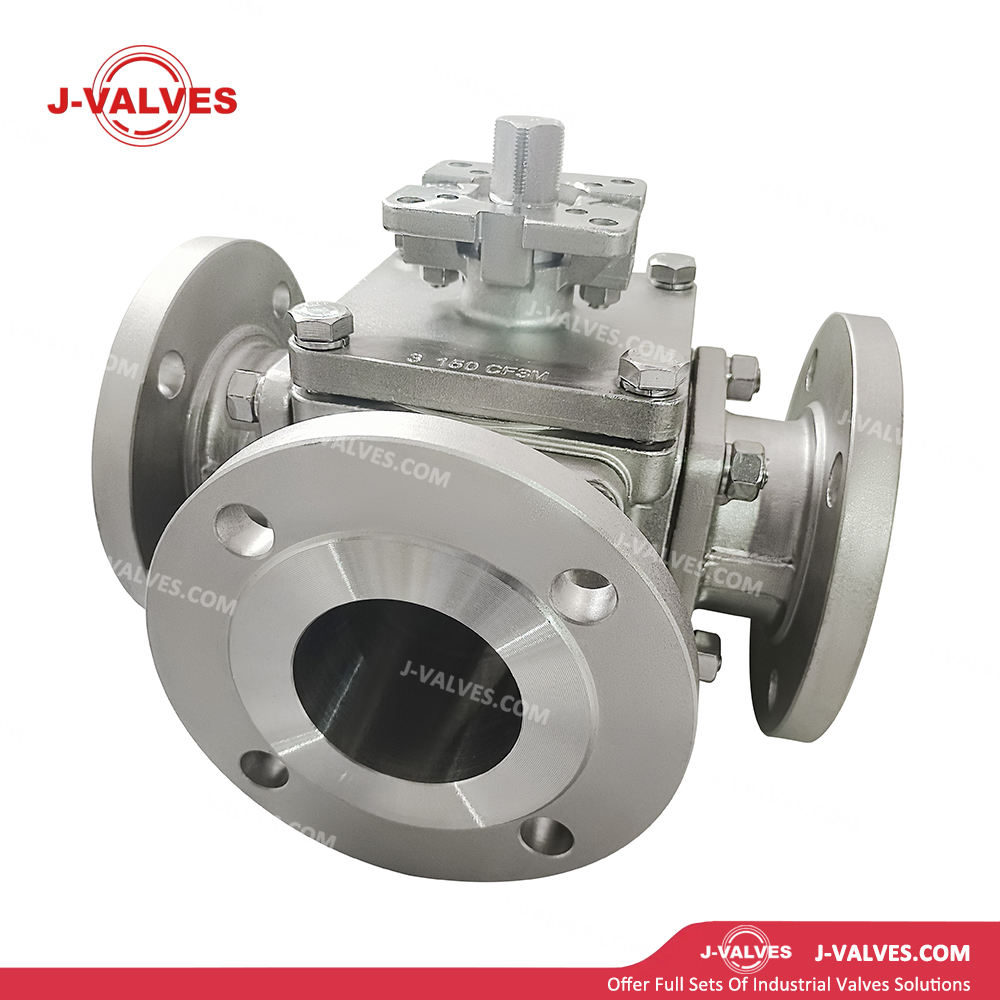 Quality Industrial Valve Product Made in China J-Valves Control Gas Stainless Steel 600LB 3 Way High-Platform Flanged Ball Valve