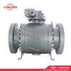 China-Made J-Valves DN250 PN100 Forged Steel A105 Full Port Gear Operation Bolted Bonnet Flange End RF 3PC Trunnion Mounted Ball Valve