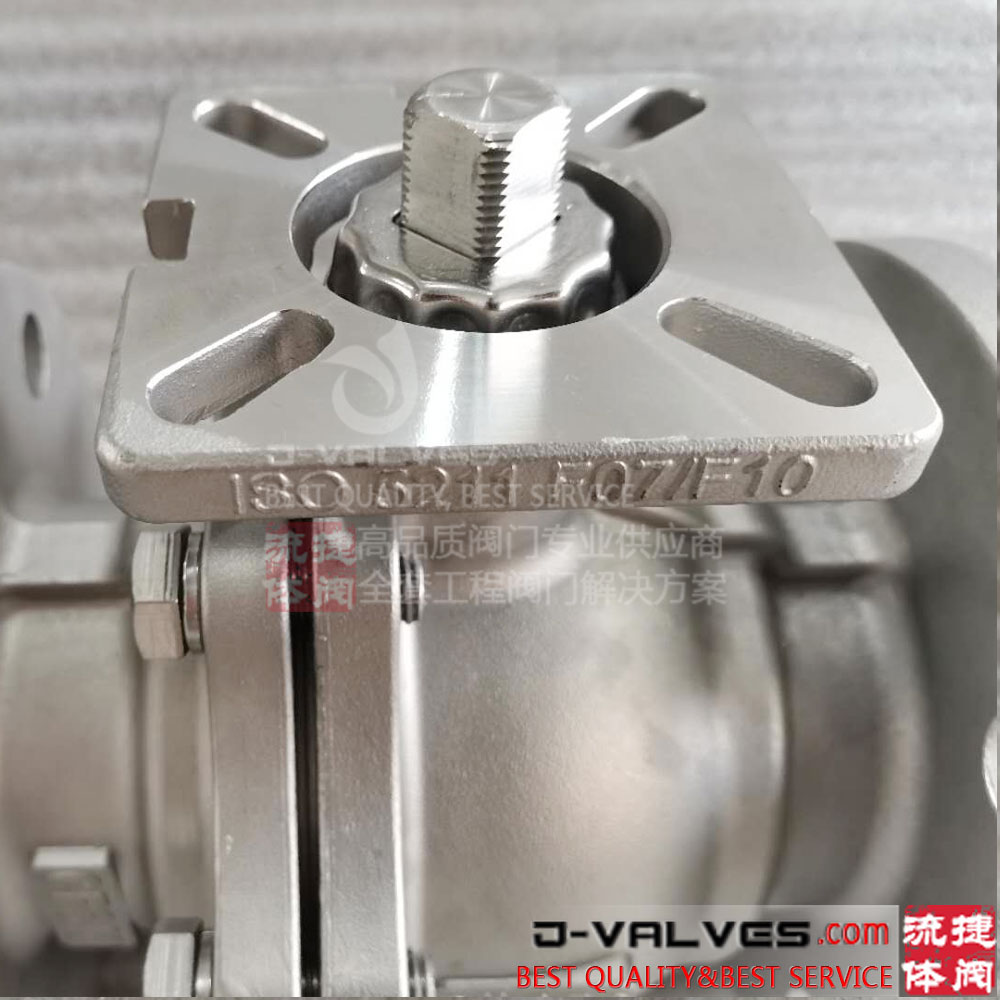 2PC Stainless Steel Flange Ball Valve with ISO5211 Mounting Pad