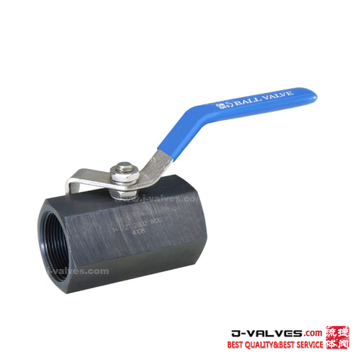 1PC Hex Carbon Steel WCB Reduce Bore Female Thread Ball Valve 