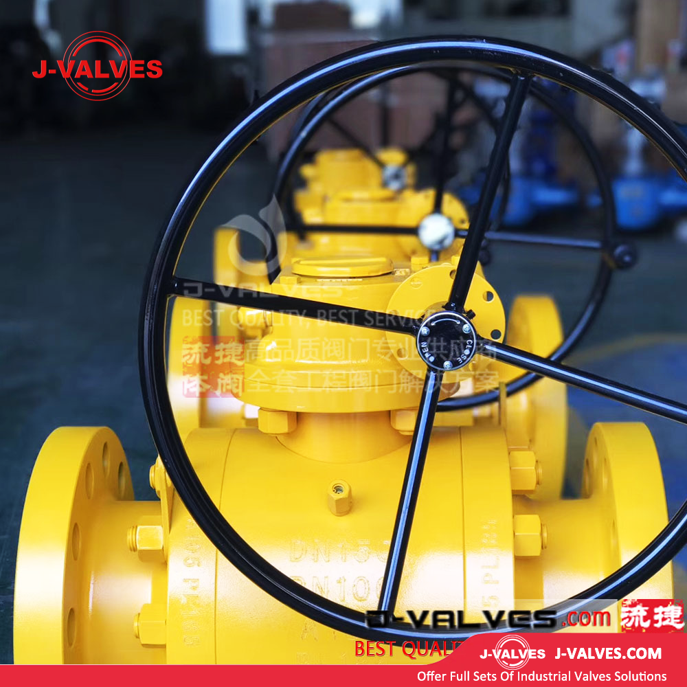 High-performance Industrial Valves J-Valves High Pressure Forged Steel Worm Gear Operated Trunnion Flange Ball Valves