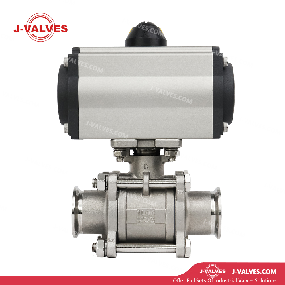 Quality Industrial Valve Product Made in China J-Valves High-Pressure CF8 Stainless Steel Three Piece 1000wog Pneumatic Flanged Ball Valve with Quick Release