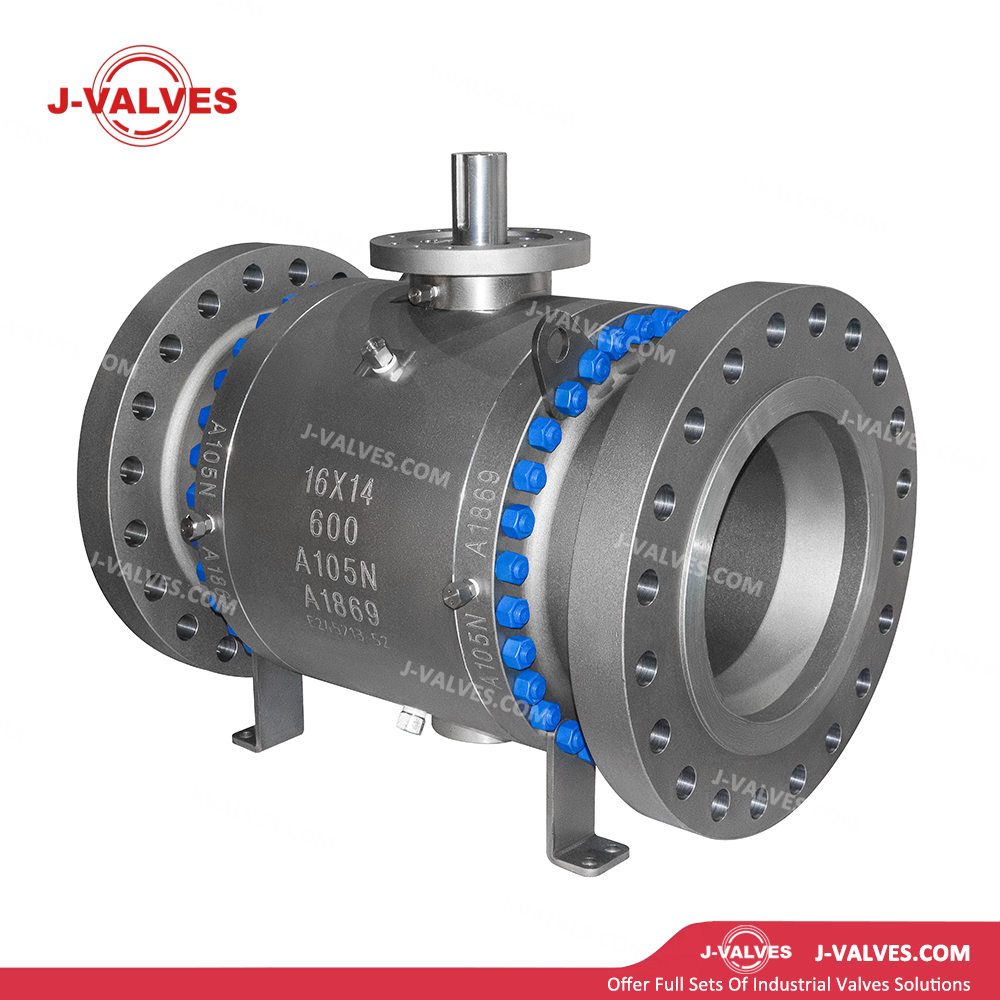 J-Valves China 600lb 16*14‘ ’ Stainless Steel F316/F304 Trunnion Mounted 3PC Flange Ball Valve