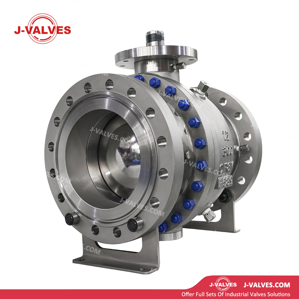 China-Made J-Valves 12 inch ANSI Class 300 Stainless Steel CF8/CF8M Bolted Bonnet With Top Flange Short Stem Flange End Gear/Electric/Pneumatic Operation 2PC Trunnion Mounted Ball Valve
