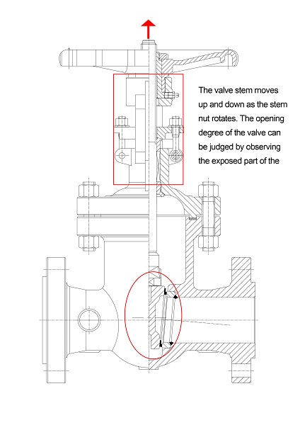 Wedge rising stem gate valve