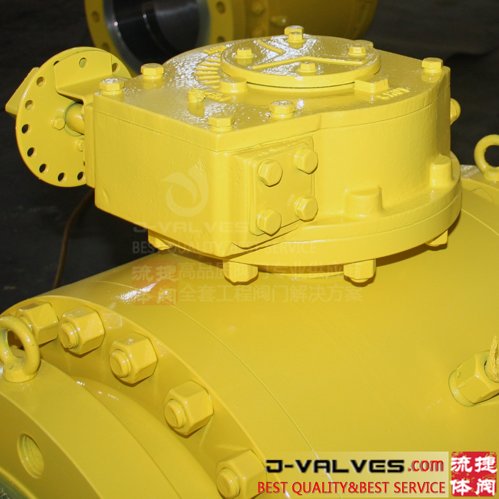 API6D-API608-Forged-steel-3PC-trunnion-ball-valve-gear-operation-A105-F304-F316-J-VALVES-09